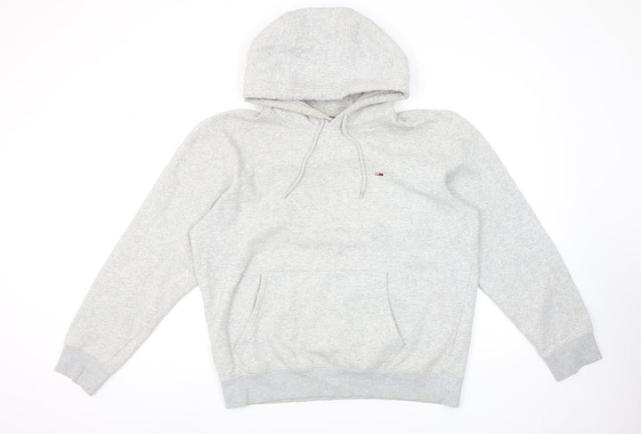 Tommy Jeans Men's Grey Pullover Hoodie L Regular Fit Classic Style