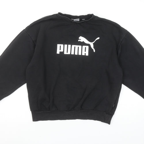 Puma Women's Black Medium Pullover Sweatshirt with Logo