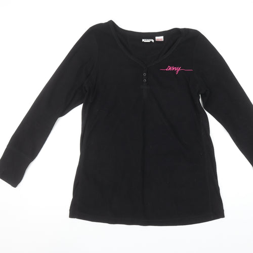 DKNY Women’s Black Long Sleeve V-Neck Basic Jersey Top Size S