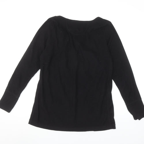DKNY Women’s Black Long Sleeve V-Neck Basic Jersey Top Size S