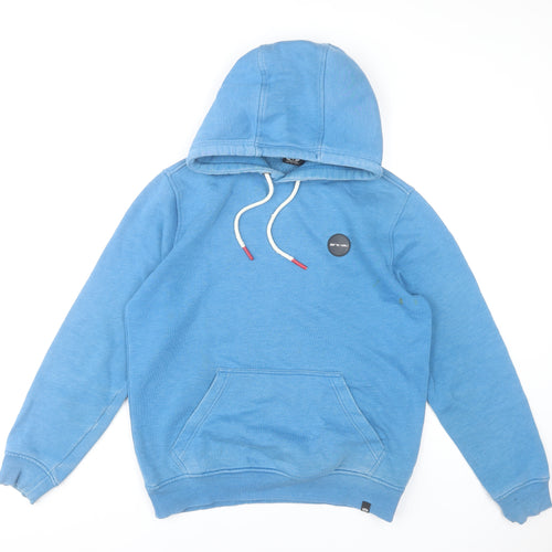 Animal Men's Blue Pullover Hoodie Size S Regular Fit Fleece Cotton Blend