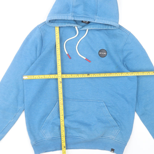 Animal Men's Blue Pullover Hoodie Size S Regular Fit Fleece Cotton Blend