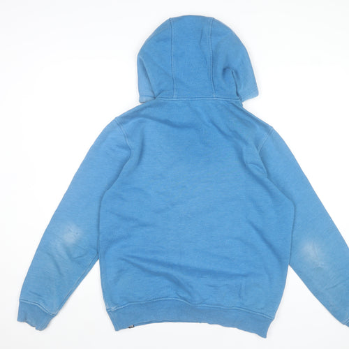 Animal Men's Blue Pullover Hoodie Size S Regular Fit Fleece Cotton Blend