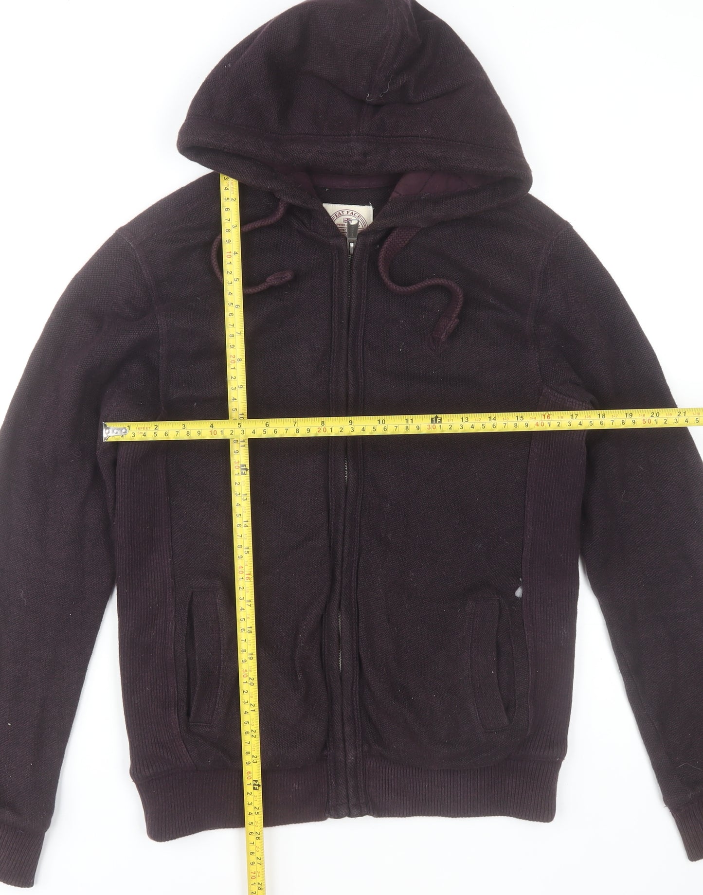 Fat Face Men's Purple Full Zip Hoodie XS Cotton Knit