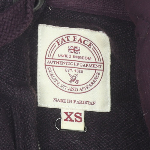 Fat Face Men's Purple Full Zip Hoodie XS Cotton Knit