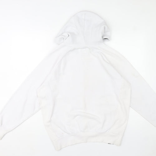 Diadora Men's White Small Pullover Hoodie with Logo - Very Good