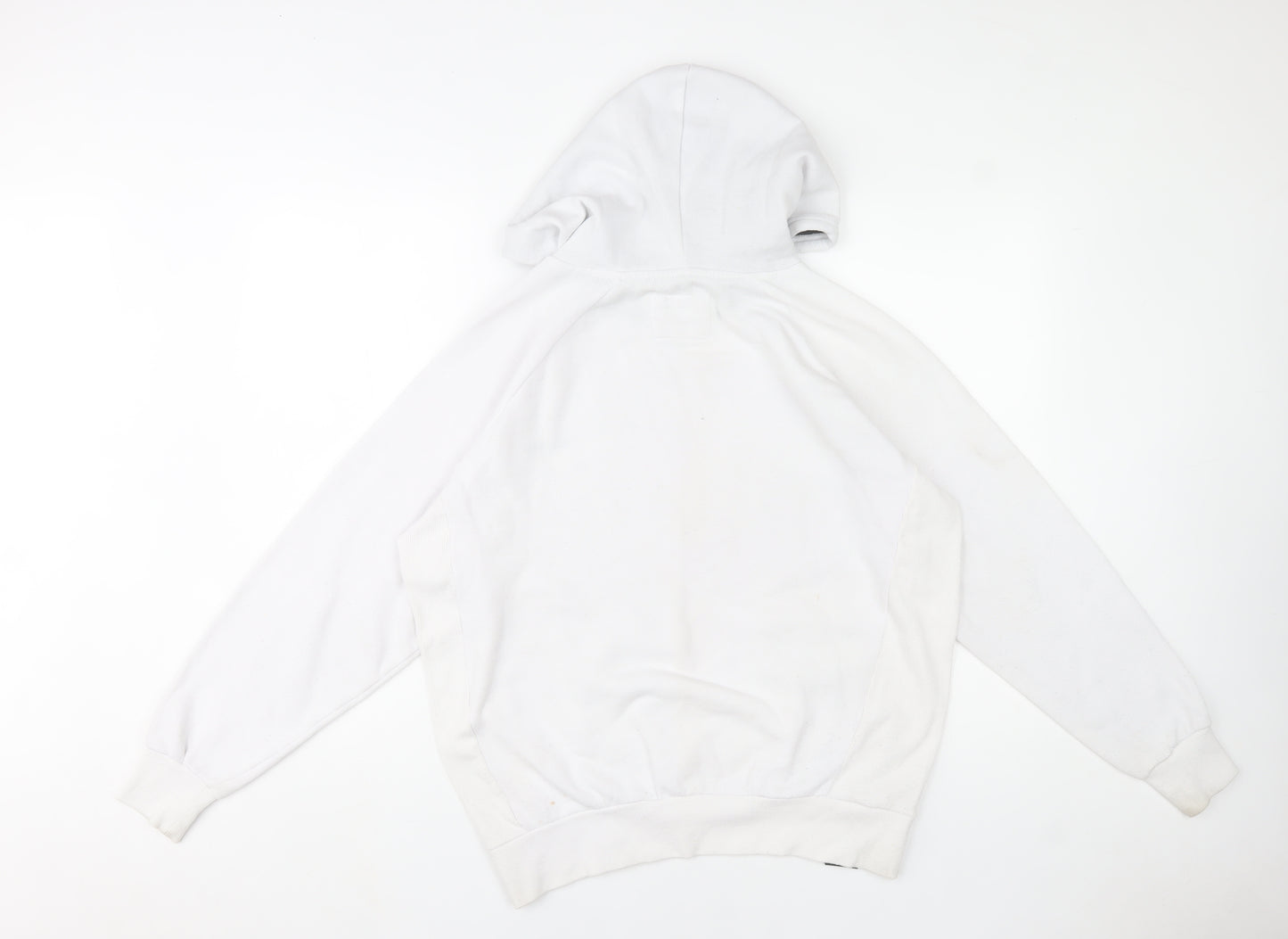 Diadora Men's White Small Pullover Hoodie with Logo - Very Good