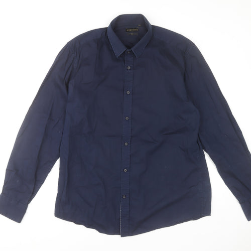 Antony Morato Men's Navy Slim Fit Formal Dress Shirt XXL 54