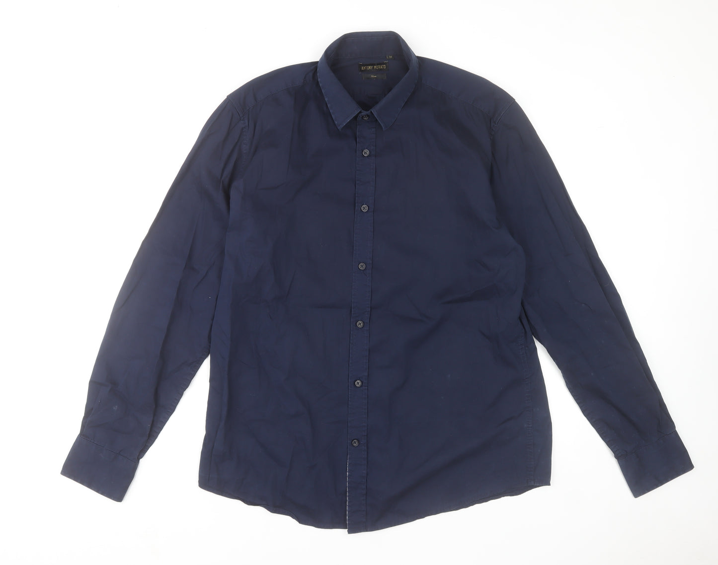 Antony Morato Men's Navy Slim Fit Formal Dress Shirt XXL 54
