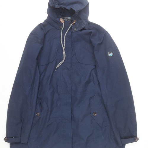 Polarino Men Blue Waterproof Hooded Parka Jacket L 42in