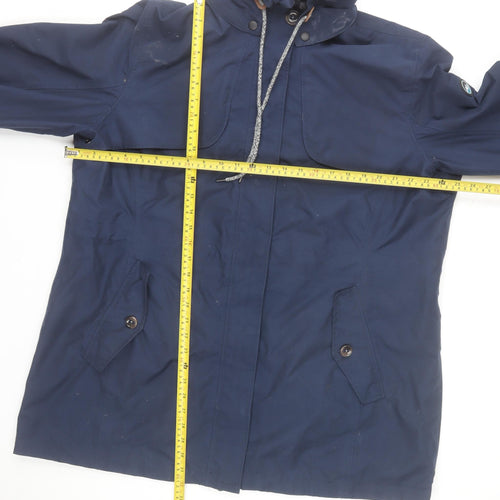 Polarino Men Blue Waterproof Hooded Parka Jacket L 42in