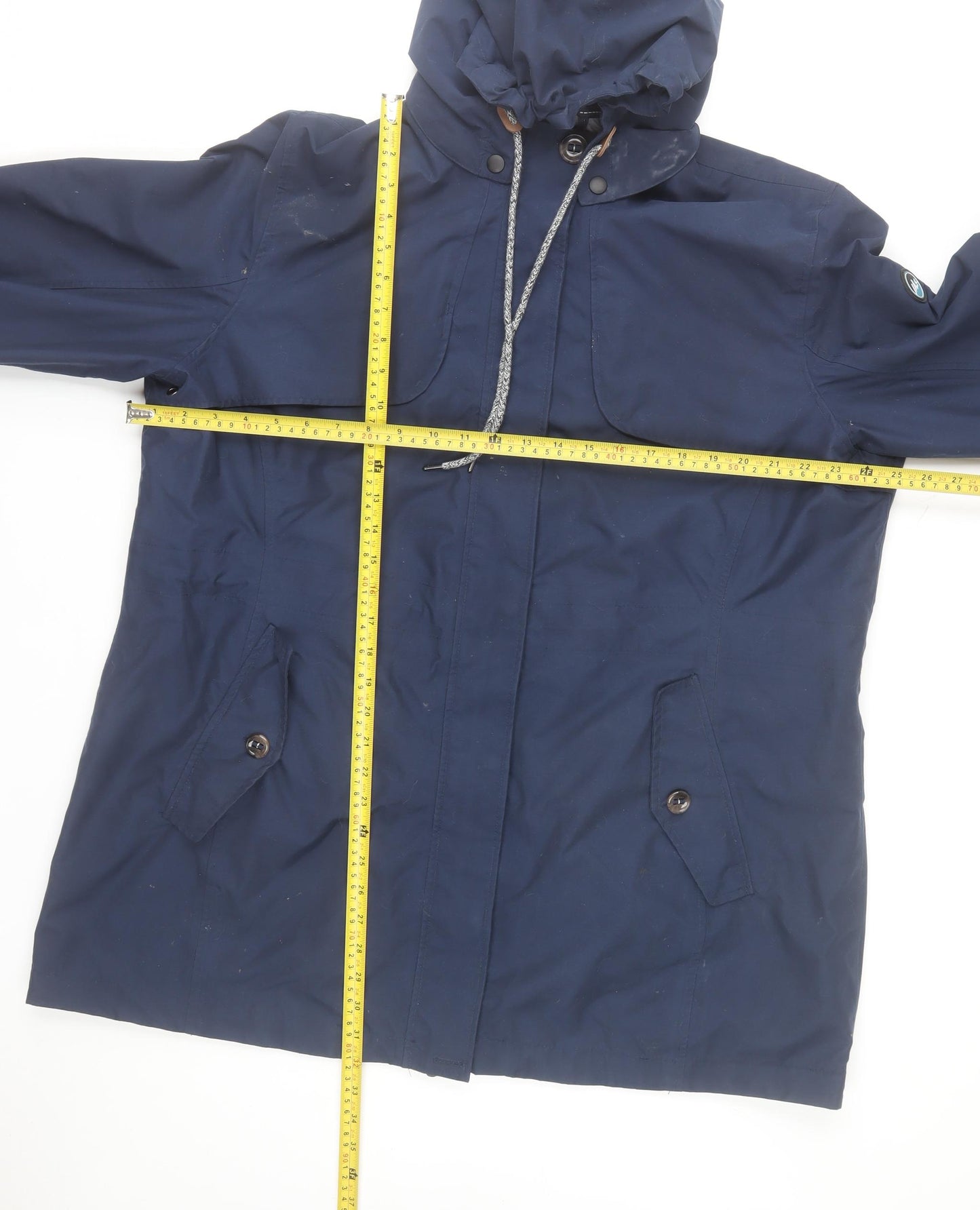 Polarino Men Blue Waterproof Hooded Parka Jacket L 42in