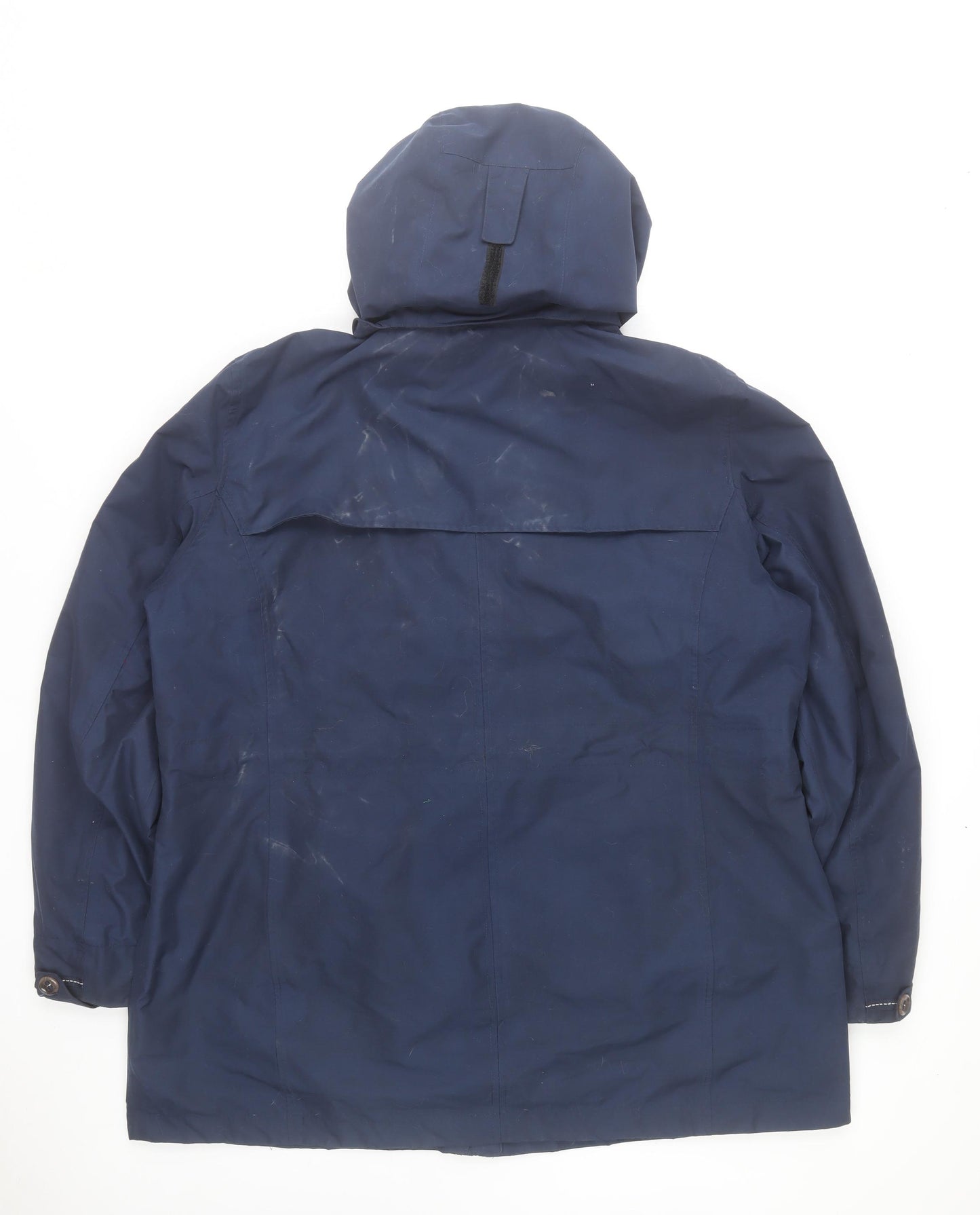 Polarino Men Blue Waterproof Hooded Parka Jacket L 42in
