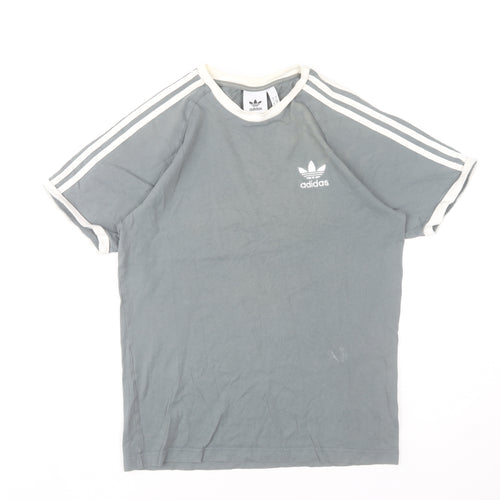 Adidas Women’s Grey Ringer T-Shirt Size S Short Sleeve Crew Neck