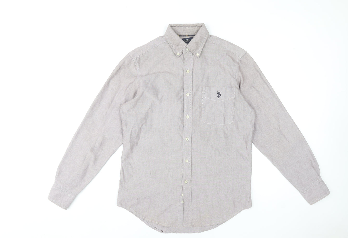 U.S. Polo Assn. Men's Beige Classic Fit Long Sleeve Dress Shirt S