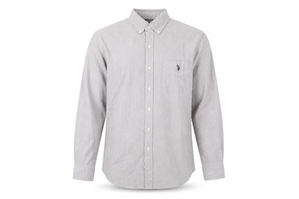 U.S. Polo Assn. Men's Beige Classic Fit Long Sleeve Dress Shirt S