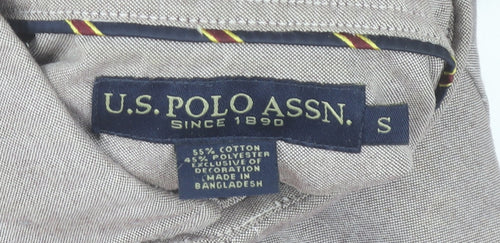 U.S. Polo Assn. Men's Beige Classic Fit Long Sleeve Dress Shirt S