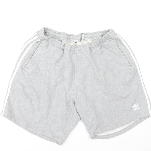 adidas Men's Grey 2XL Sweat Shorts with Drawstring Waist