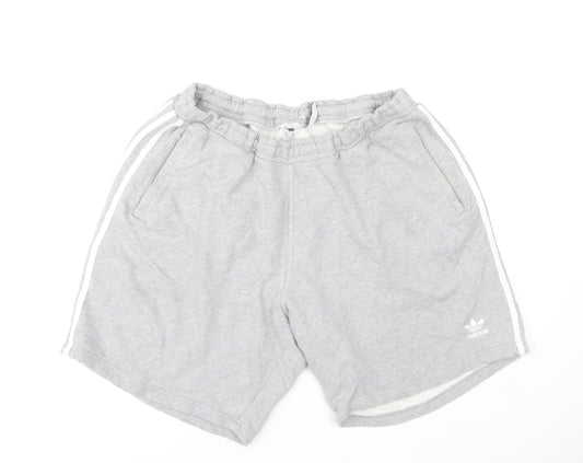 adidas Men's Grey 2XL Sweat Shorts with Drawstring Waist