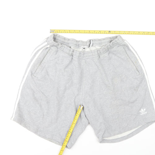 adidas Men's Grey 2XL Sweat Shorts with Drawstring Waist