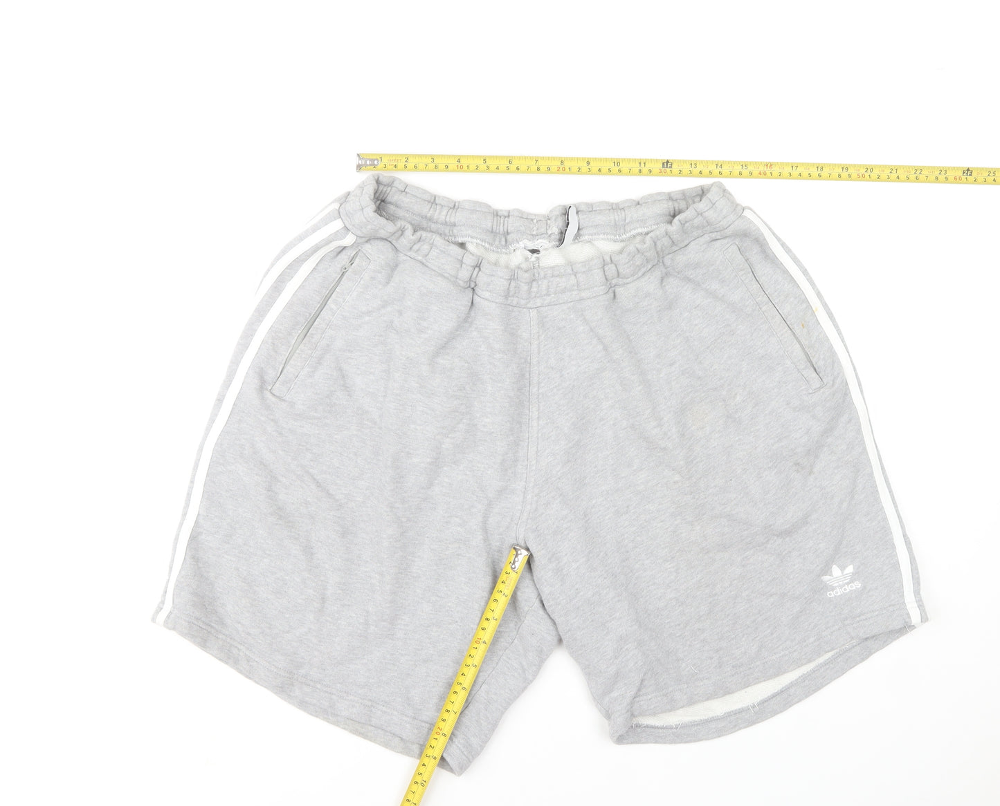 adidas Men's Grey 2XL Sweat Shorts with Drawstring Waist