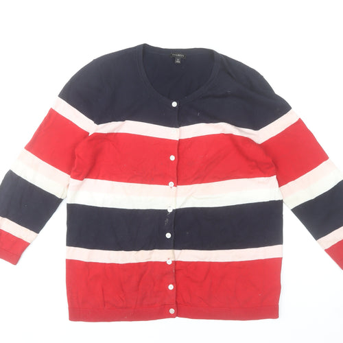 Talbots Women’s Multicoloured Striped Cotton Cardigan M
