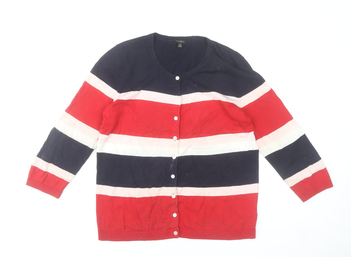 Talbots Women’s Multicoloured Striped Cotton Cardigan M