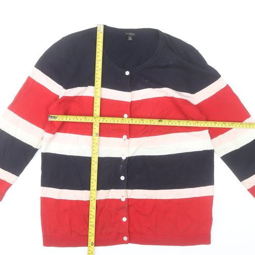 Talbots Women’s Multicoloured Striped Cotton Cardigan M
