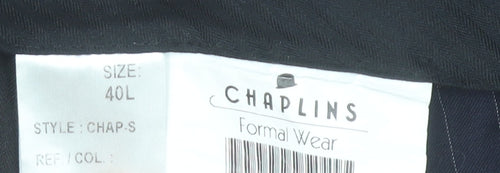 Chaplins Men’s Blue Pinstripe Wool Dress Trousers 40L