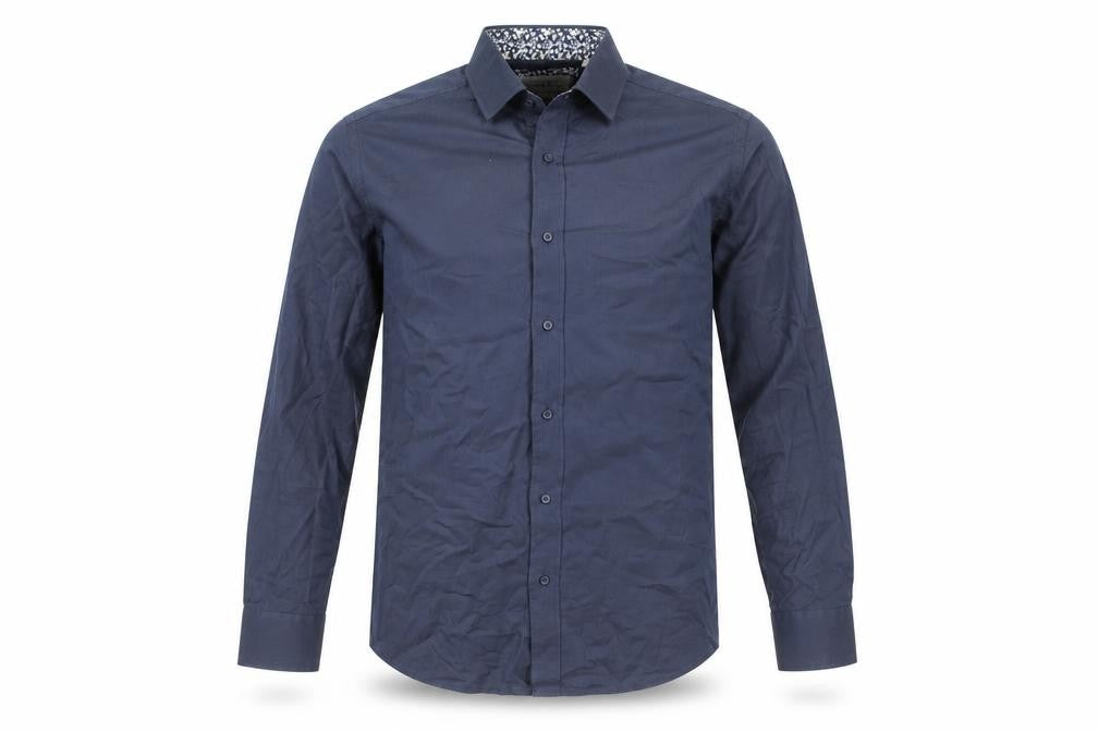 Gianni Feraud Men's Blue Slim Fit Formal Dress Shirt Size 16