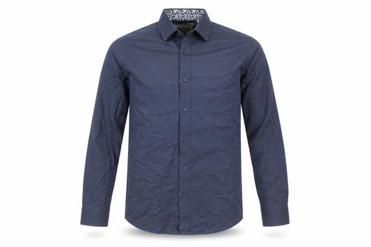 Gianni Feraud Men's Blue Slim Fit Formal Dress Shirt Size 16