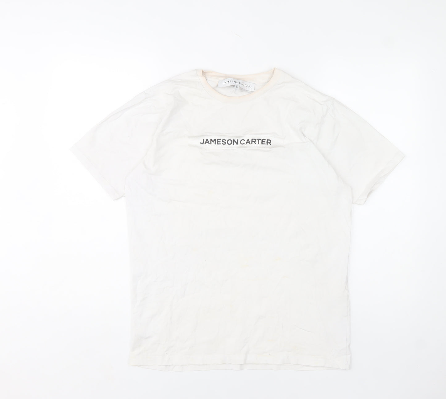 Jameson Carter Womens White Cotton Basic T-Shirt Size S