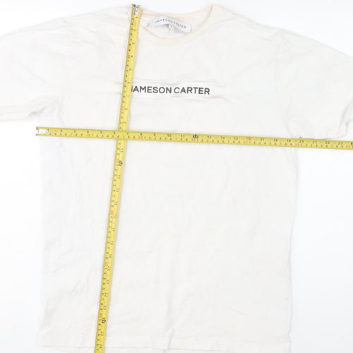 Jameson Carter Womens White Cotton Basic T-Shirt Size S