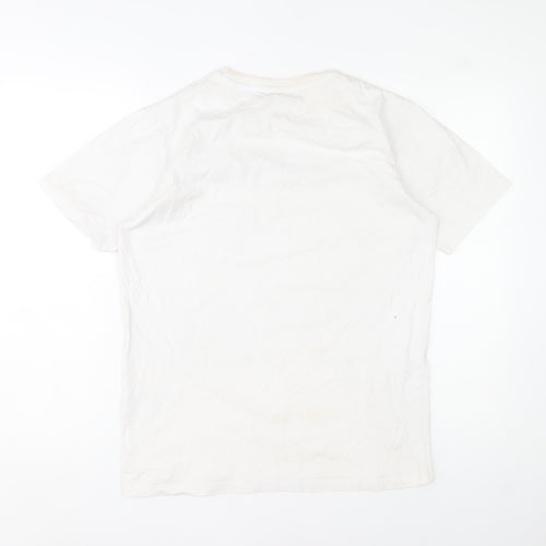 Jameson Carter Womens White Cotton Basic T-Shirt Size S