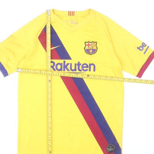 Nike Boys Yellow Barcelona Football Dri-Fit T-Shirt XL