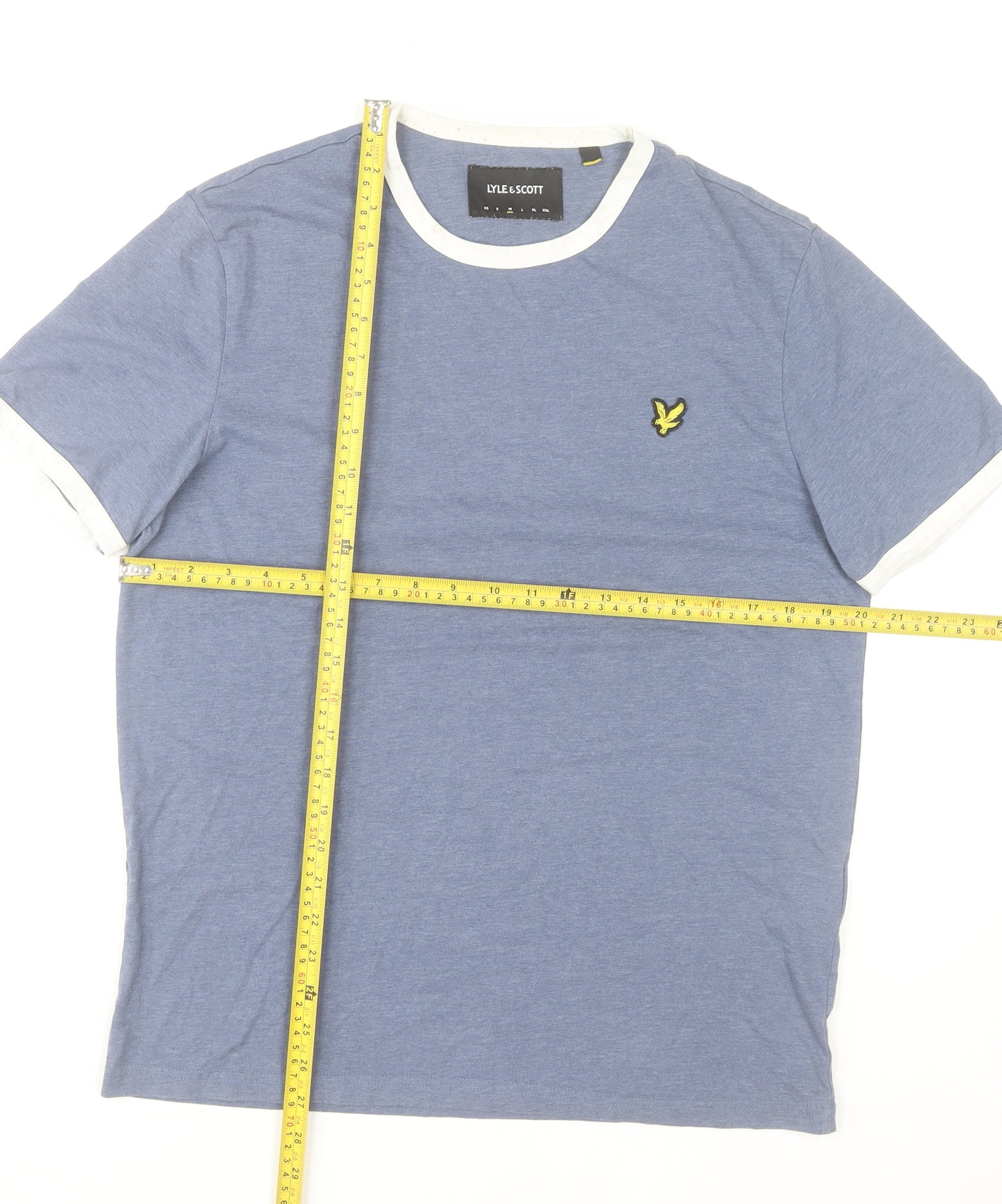 Lyle & Scott Mens Blue Crew Neck Short Sleeve T-Shirt Size M