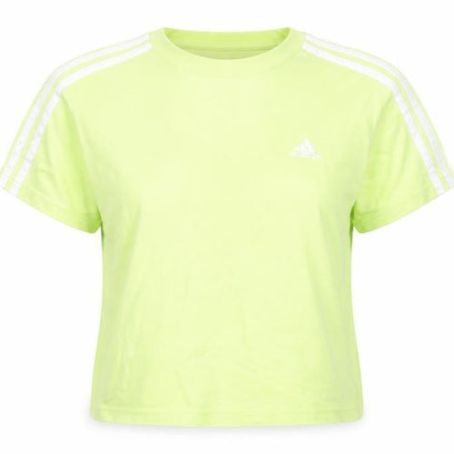 Adidas Womens XS Green Cropped T-Shirt Short Sleeve Sports Top