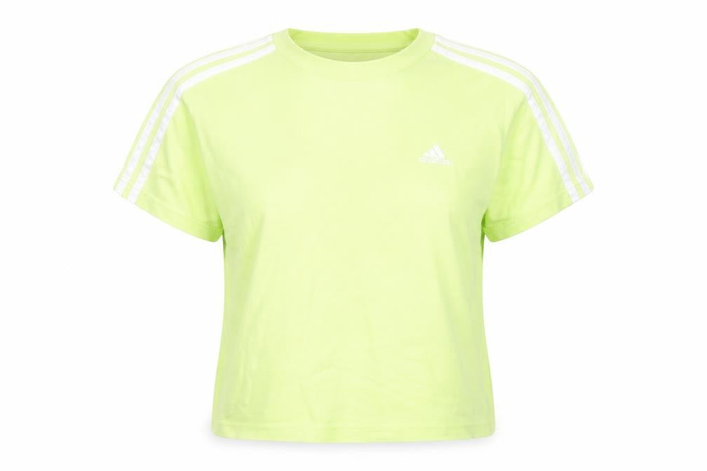 Adidas Womens XS Green Cropped T-Shirt Short Sleeve Sports Top