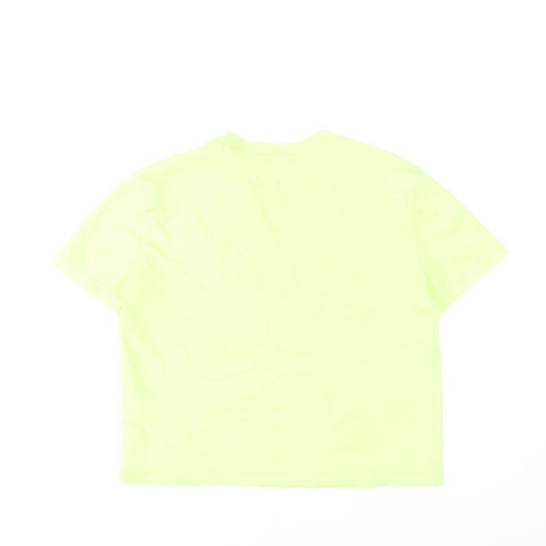 Adidas Womens XS Green Cropped T-Shirt Short Sleeve Sports Top