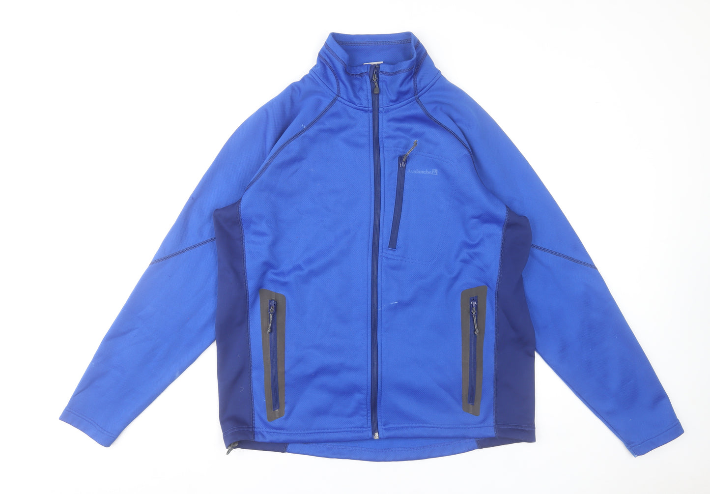 Avalanche Men's Blue Softshell Jacket L Full Zip Outdoor Lightweight