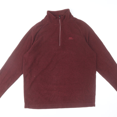 Trespass Mens Red Fleece 1/2 Zip Pullover Sweatshirt L