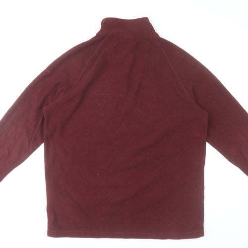 Trespass Mens Red Fleece 1/2 Zip Pullover Sweatshirt L