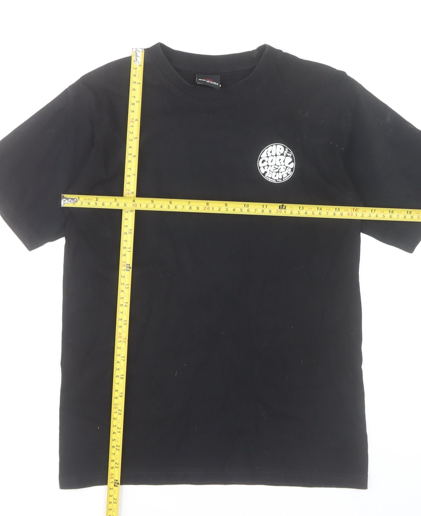 Rip Curl Boys Black Graphic Surf Logo Cotton T-Shirt 12 Years