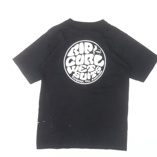 Rip Curl Boys Black Graphic Surf Logo Cotton T-Shirt 12 Years