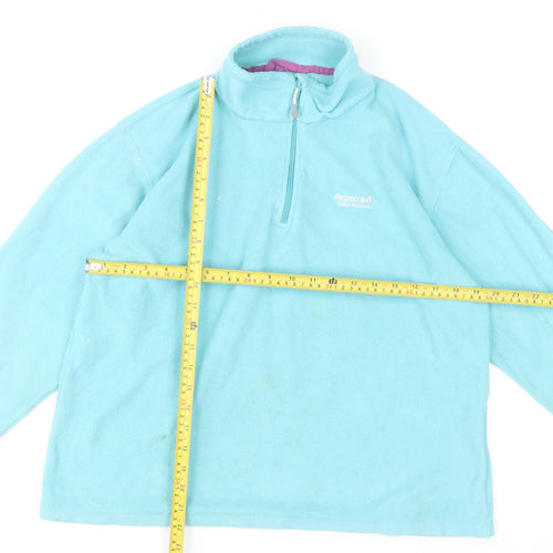 Regatta Women's Blue Fleece 1/4 Zip Pullover Sweatshirt UK 16