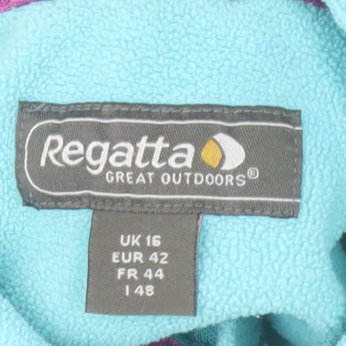 Regatta Women's Blue Fleece 1/4 Zip Pullover Sweatshirt UK 16