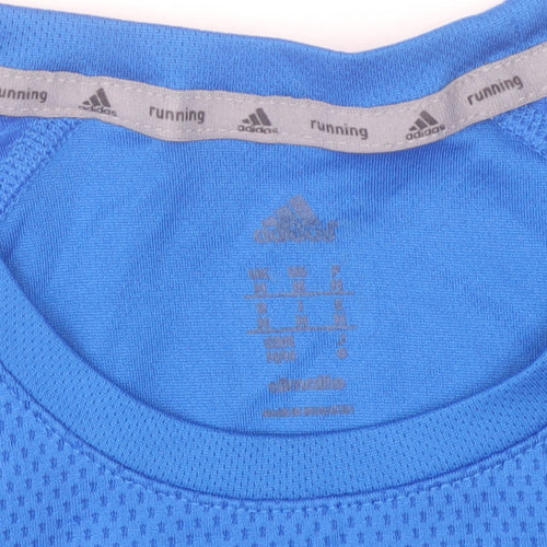 Adidas Men Blue Running T-Shirt Size L Short Sleeve Climalite Top