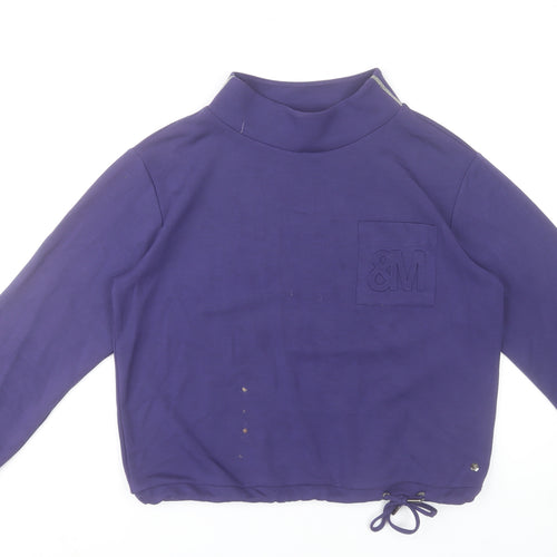 Monari Women Purple Size 12 Modal Blend Pullover Sweatshirt