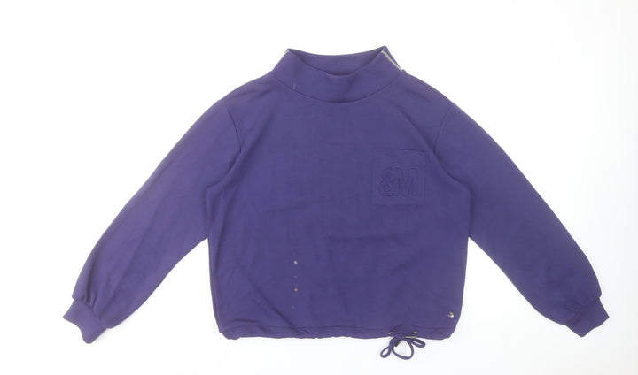Monari Women Purple Size 12 Modal Blend Pullover Sweatshirt