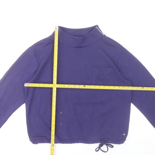 Monari Women Purple Size 12 Modal Blend Pullover Sweatshirt